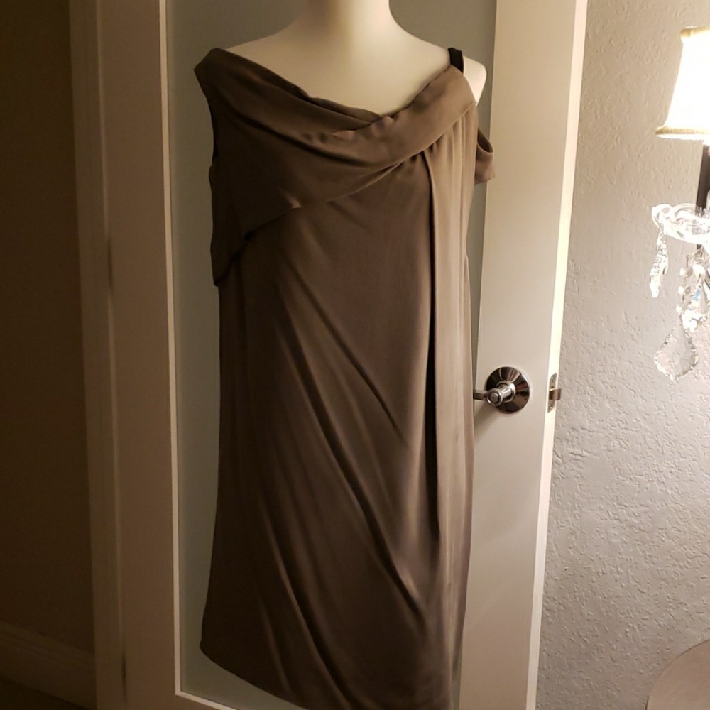 NWT Helmut Lang Dress in silver/taupe